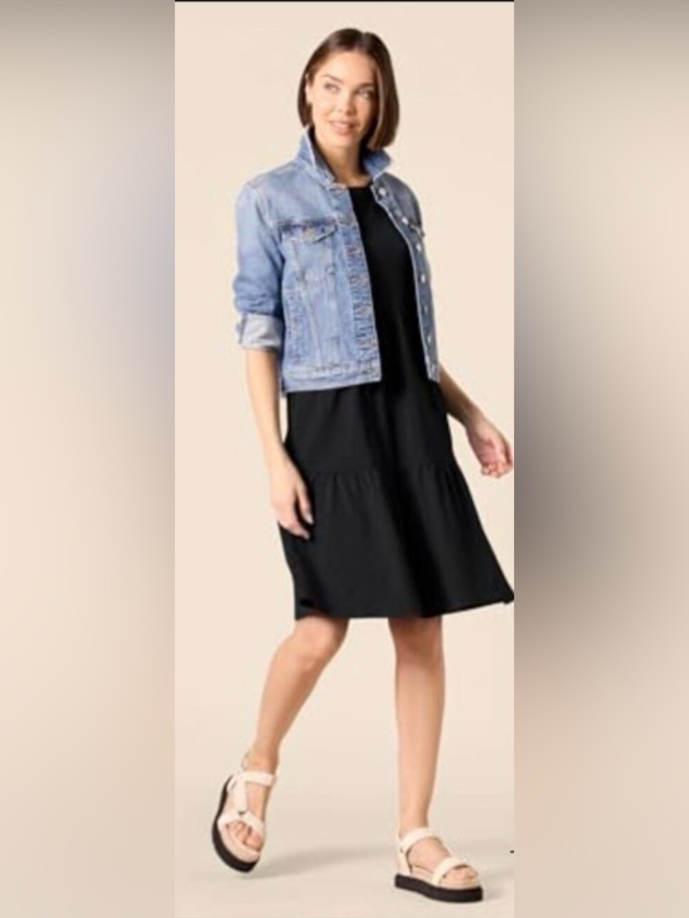 Dylan Black Women's Short-Sleeve Tiered Dress - Picture 6 of 9
